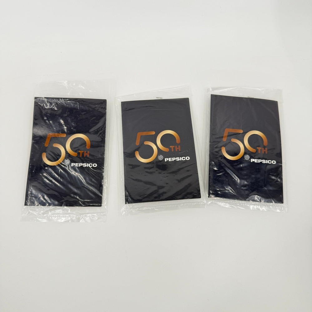 PepsiCo 50th Anniversary 2015 Gold Lapel Pin Limited Edition COA Lot of 3